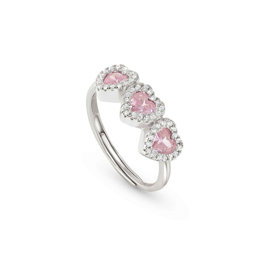 Nomination Silver Pink CZ Triple Heart Ring