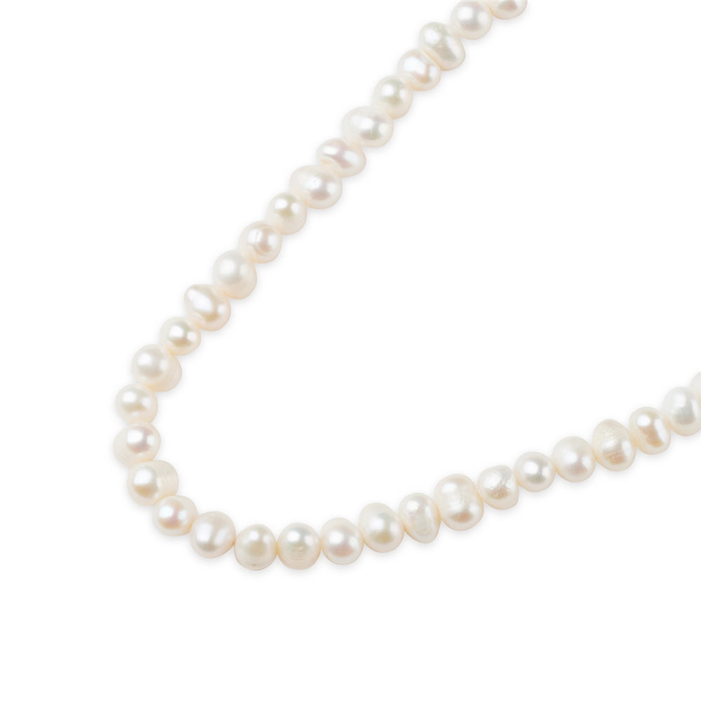Over & Over Silver Mens Freshwater Pearl Necklace