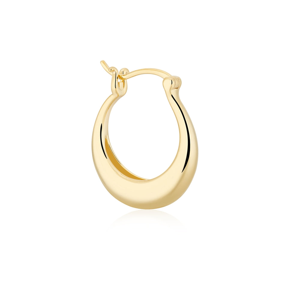 Argento Gold Flat Oval Hoop Earrings