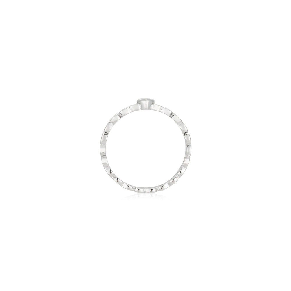 Argento Silver Infinity CZ Petite Heart Ring