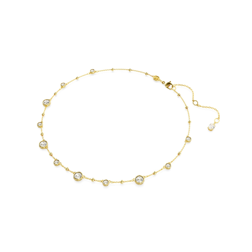 Swarovski Imber Round Cut Scattered Gold Plated Necklace
