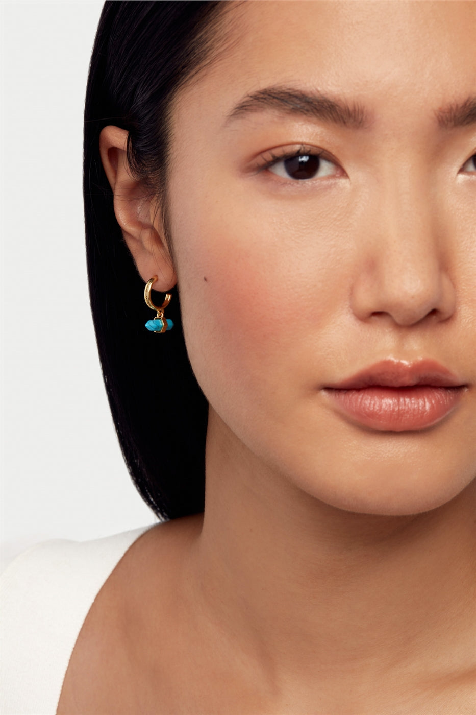 Ted Baker Parin Gold Turqoise Paradise Rock Huggie Earrings