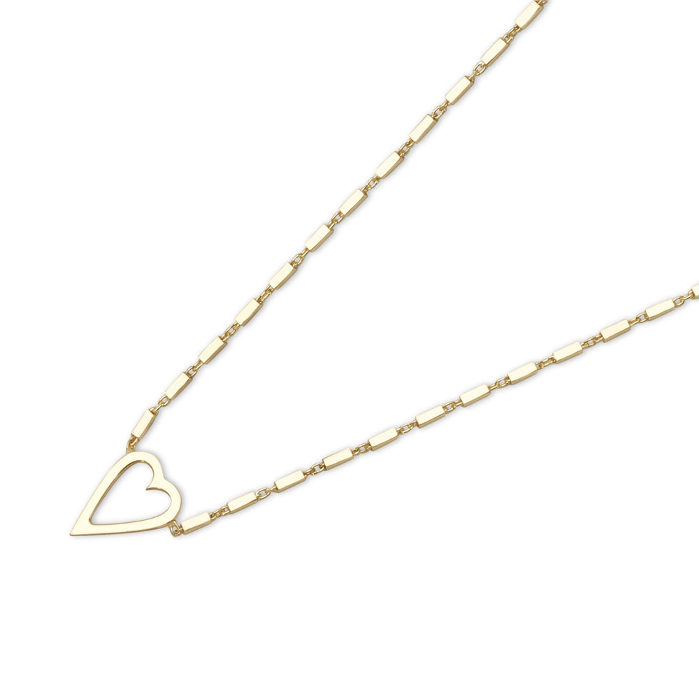 Argento Gold Heart Detail Chain Necklace