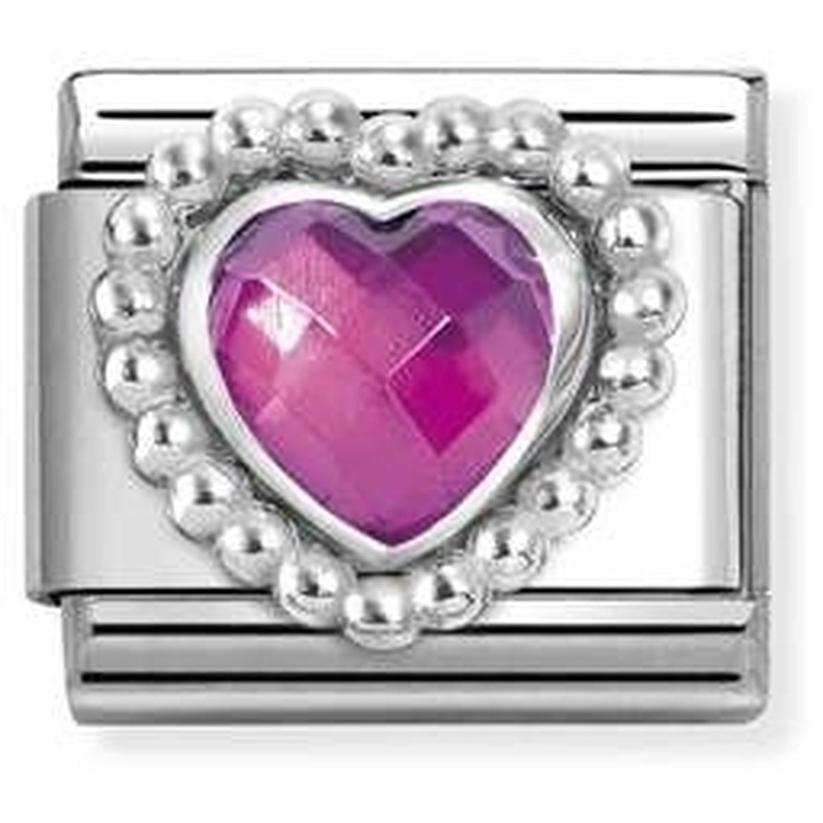 Nomination Fuchsia Heart Dots Charm