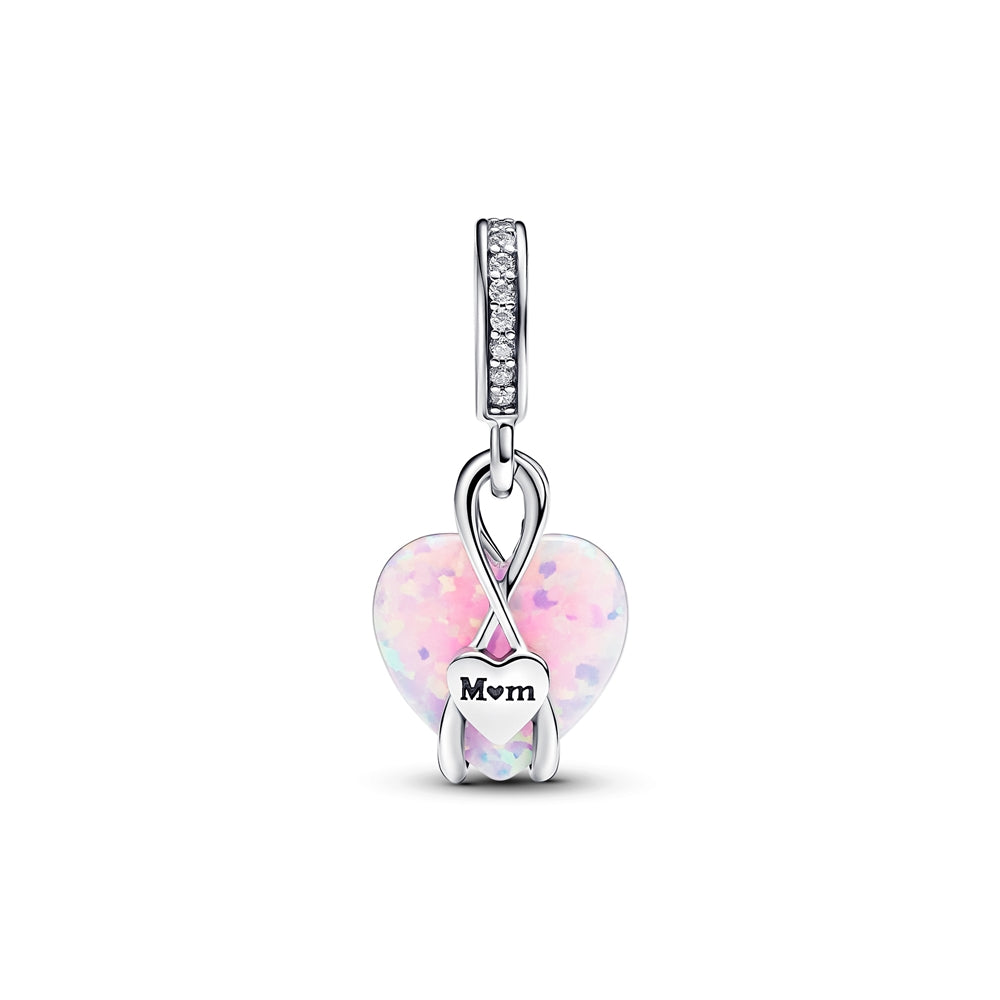 Pandora Mum Opalescent Heart Dangle Charm