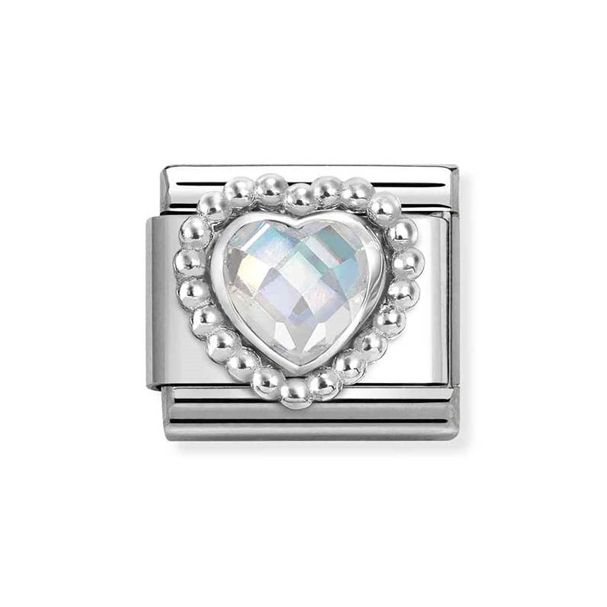 Nomination White Heart Dots Charm
