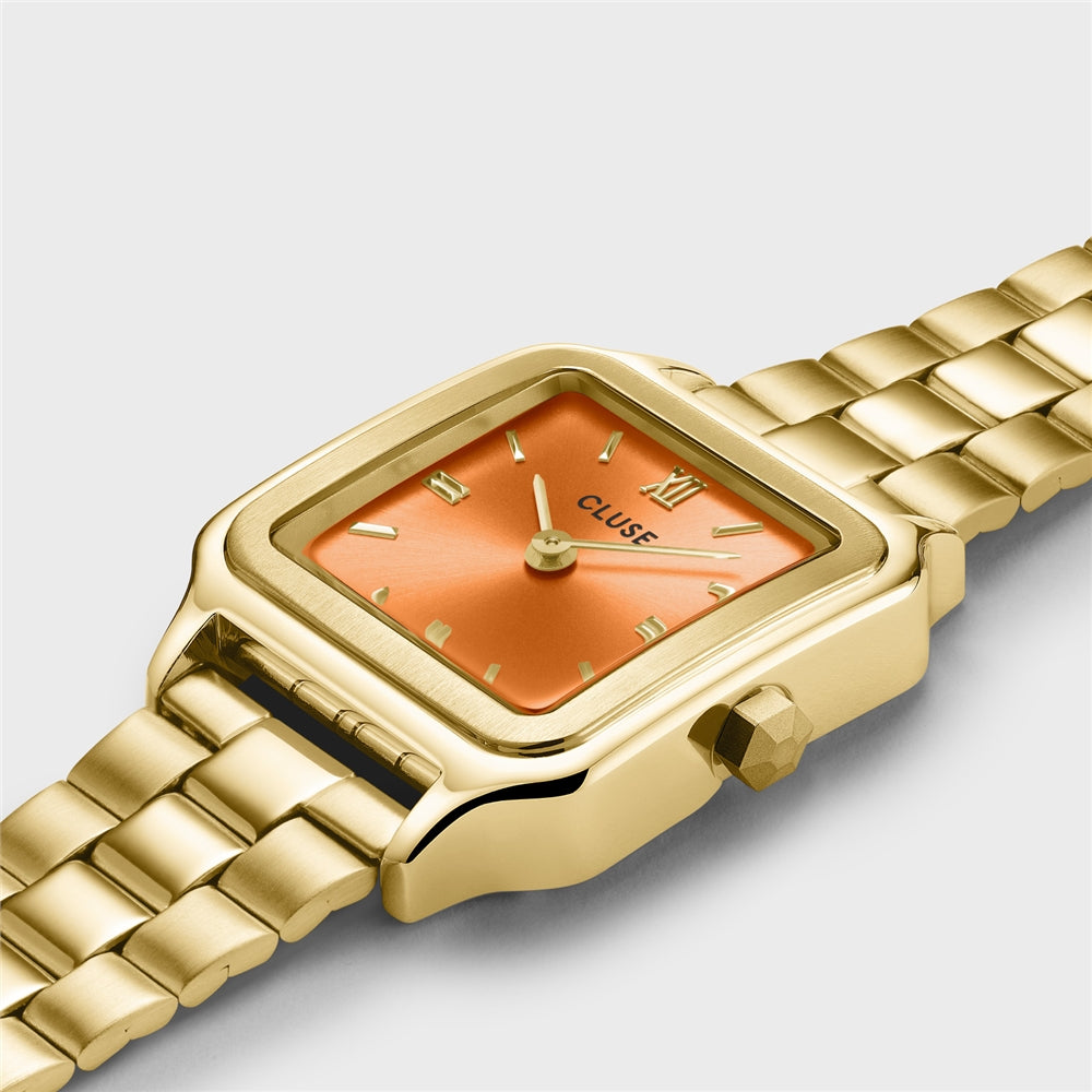 CLUSE Gold Gracieuse Petite Square Apricot Watch
