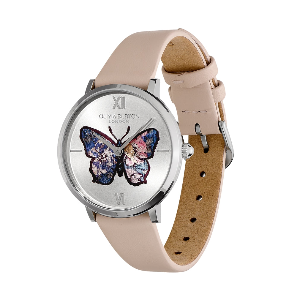 Olivia Burton Signature Butterfly Pink Leather Watch