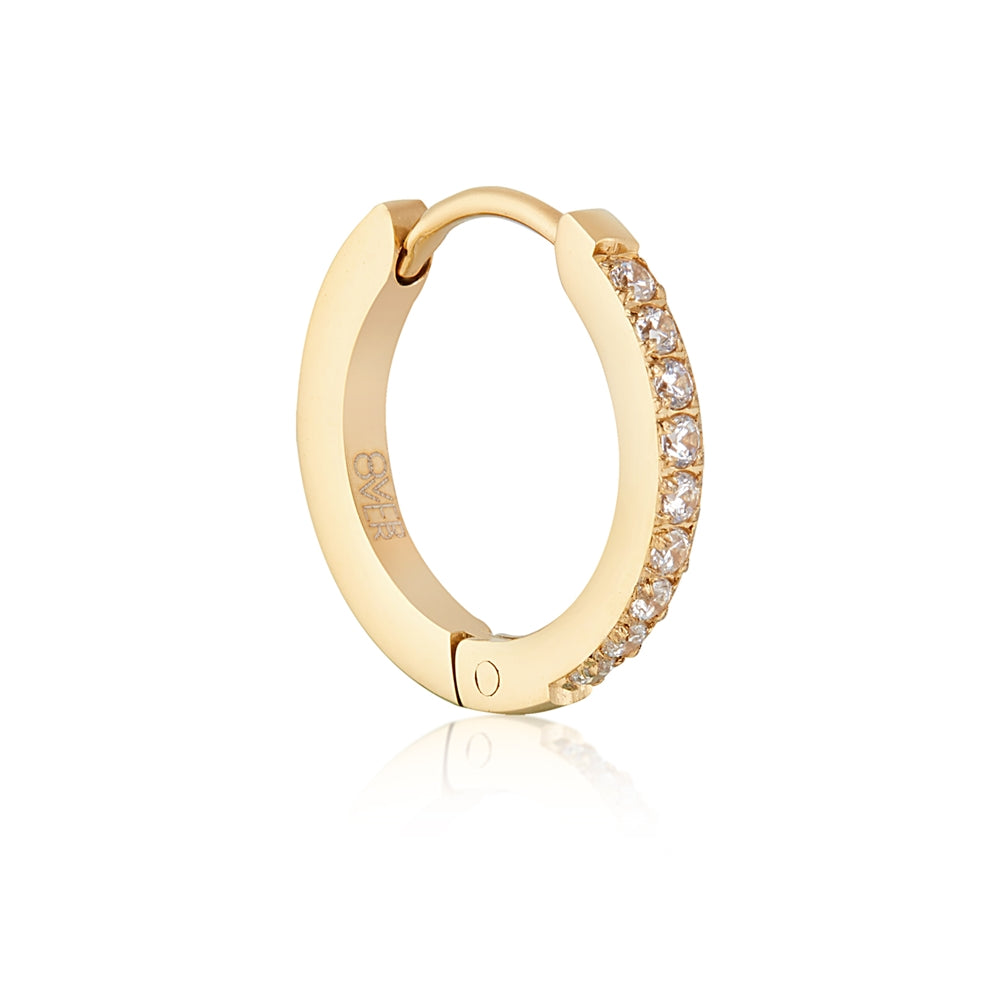 Over & Over Gold Stainless Steel Simple Crystal Hoop Earrings