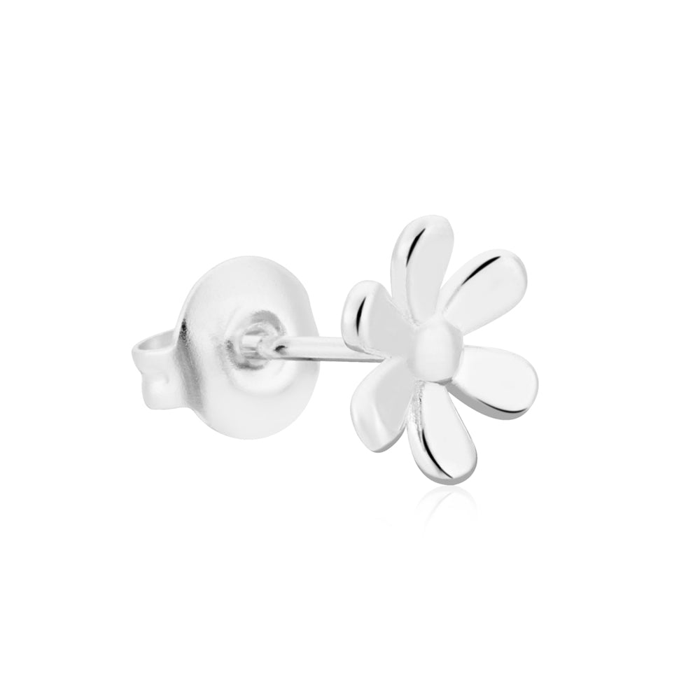 August Woods Silver Simple Flower Stud Earring
