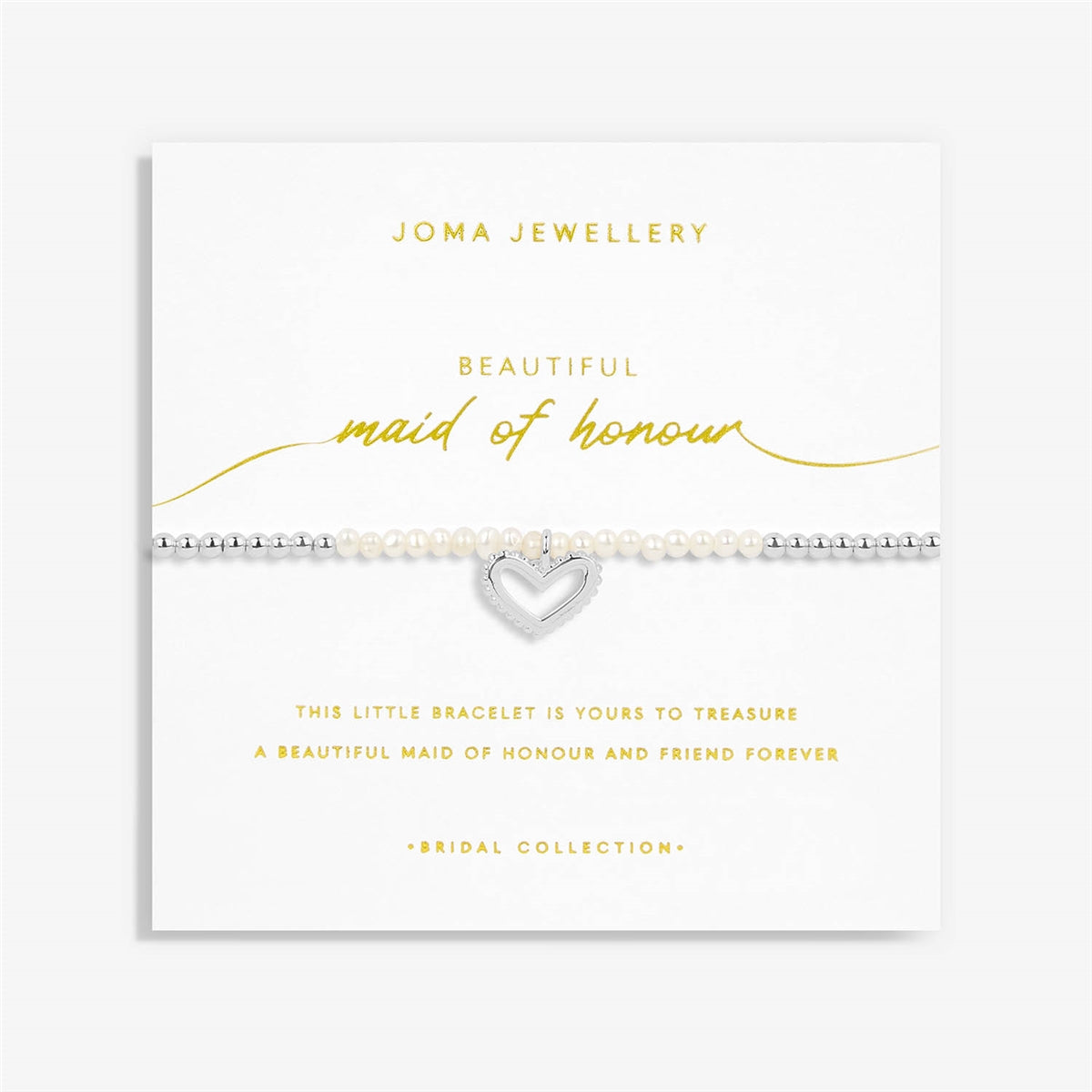 Joma Pearl Maid of Honour Heart Bracelet