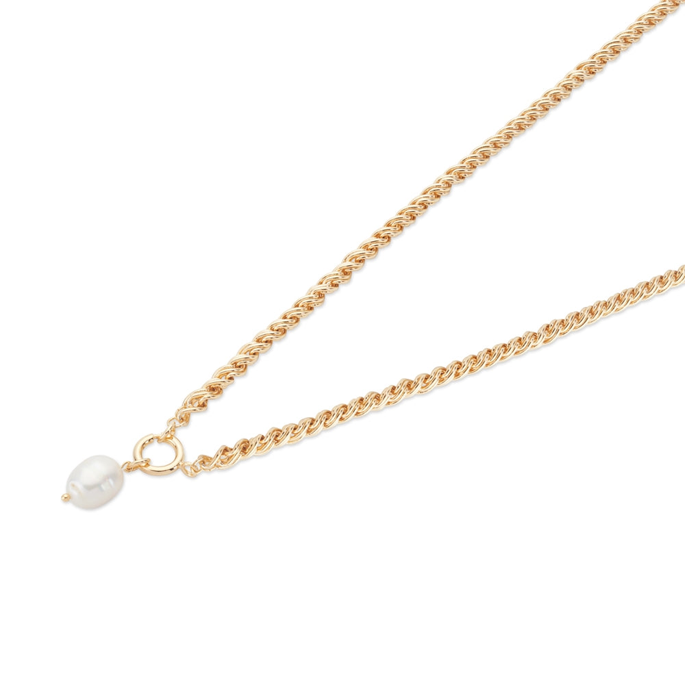 August Woods Gold Pearl Charm Necklace