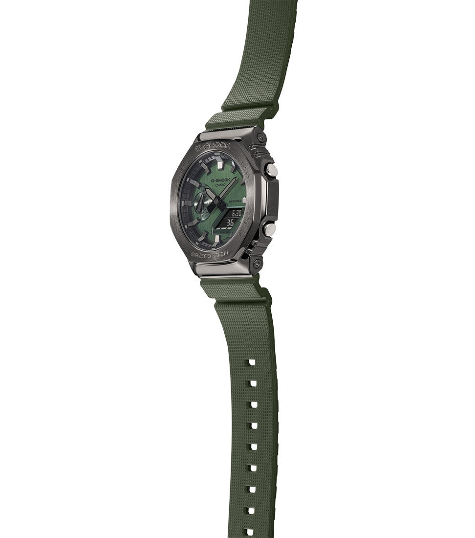 Casio G-Shock GM-2100B-3AER Octagon Steel Bezel Green Combination Watch
