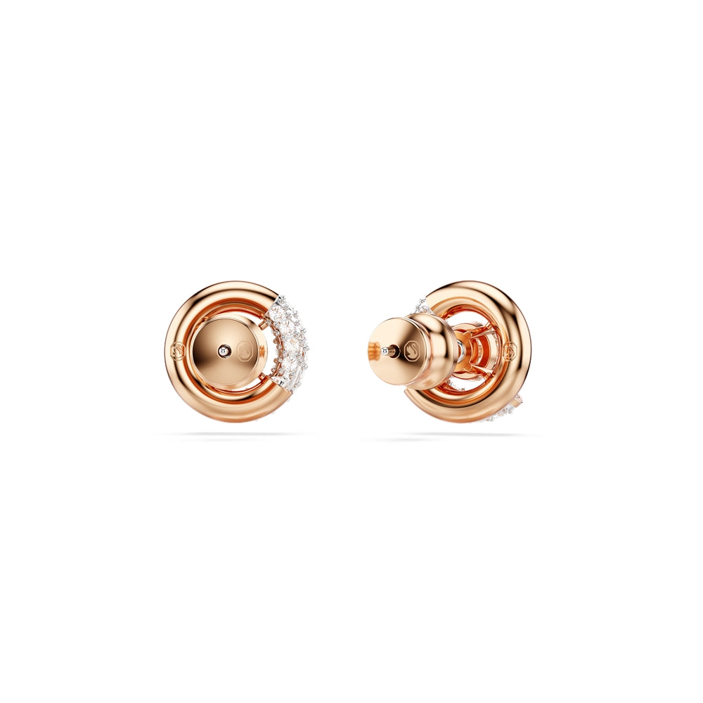 Swarovski Dextera Rose-Gold Round Cut Stud Earrings