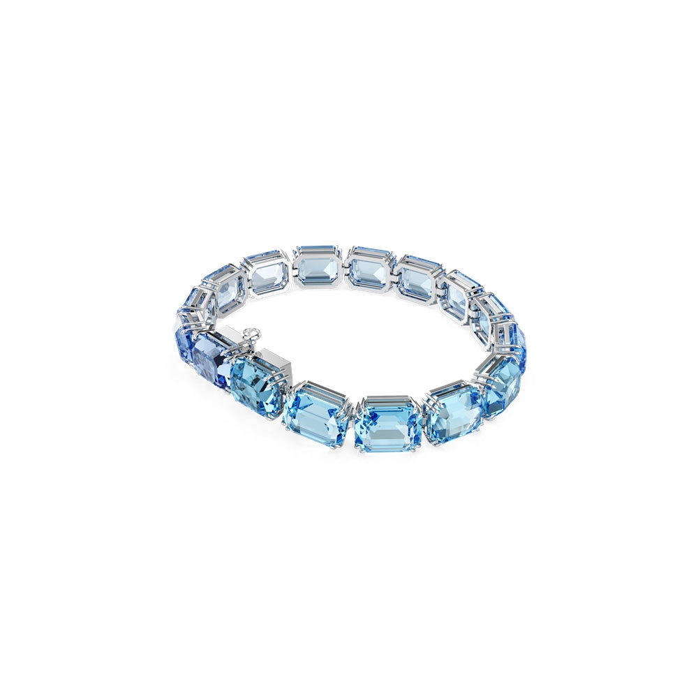 Swarovski Millenia Rhodium Plated Blue Octagon Cut Crystal Bracelet