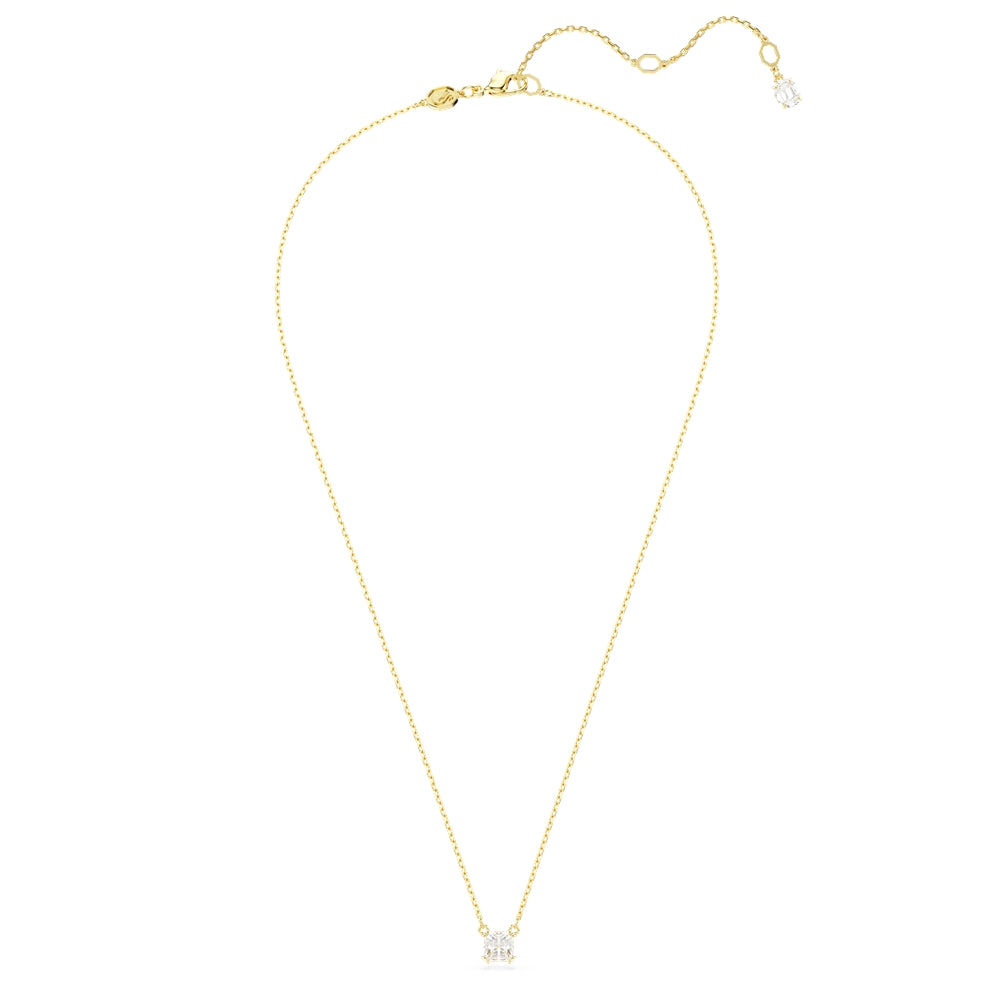 Swarovski Stilla Gold Tone Square Cut Crystal Necklace