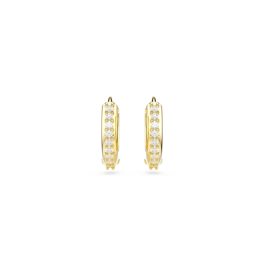Swarovski Matrix Gold White Crystal Hoop Earrings
