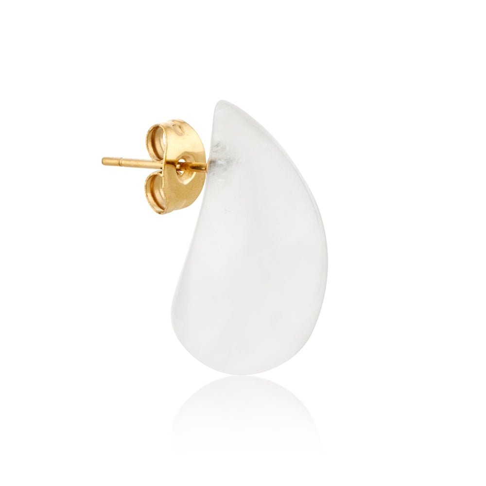 August Woods Gold Glass Stone Teardrop Stud Earrings