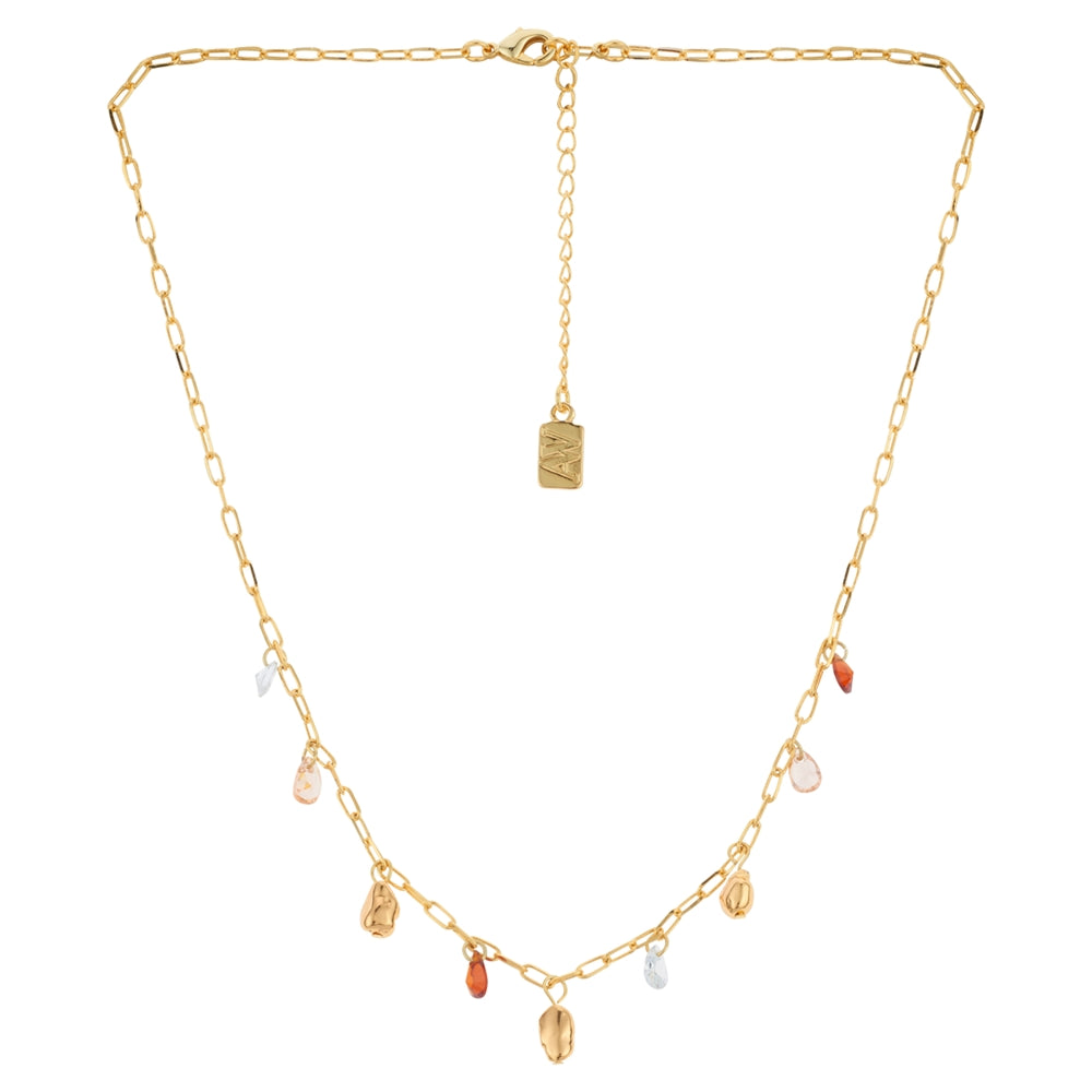 August Woods Gold Teardrop Charm Statement Necklace