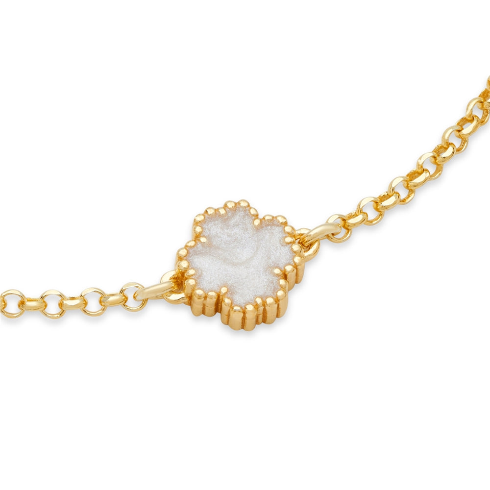 Argento Gold Mother of Pearl Triple Clover Bracelet