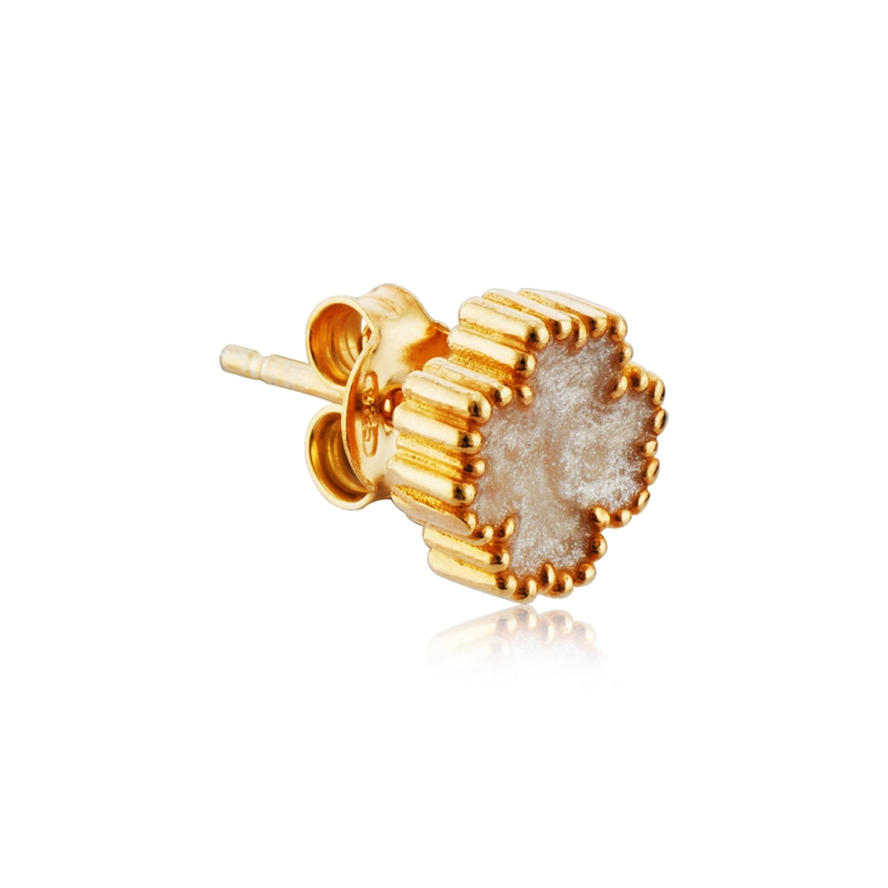 Argento Gold Mother of Pearl Clover Stud Earrings