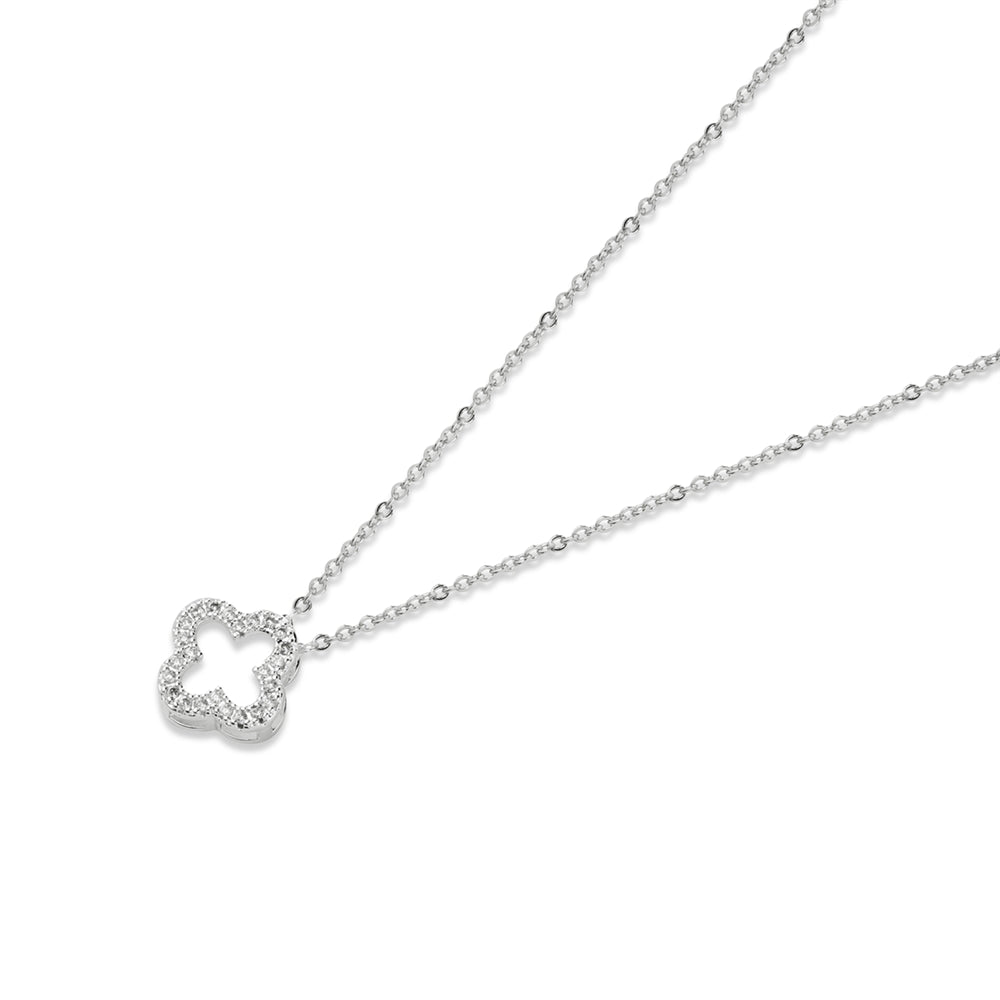 August Woods Silver Open Clover Necklace