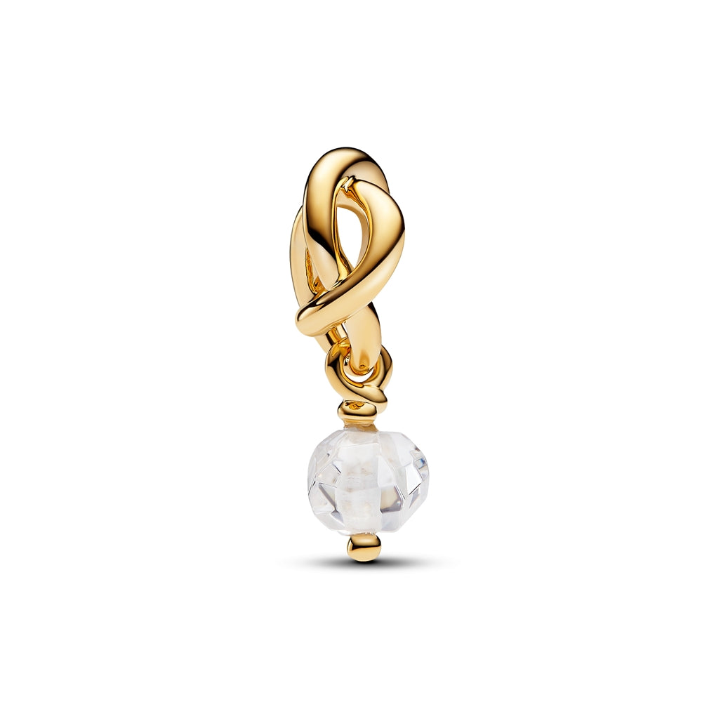 Pandora Gold April Eternity Circle Dangle Charm
