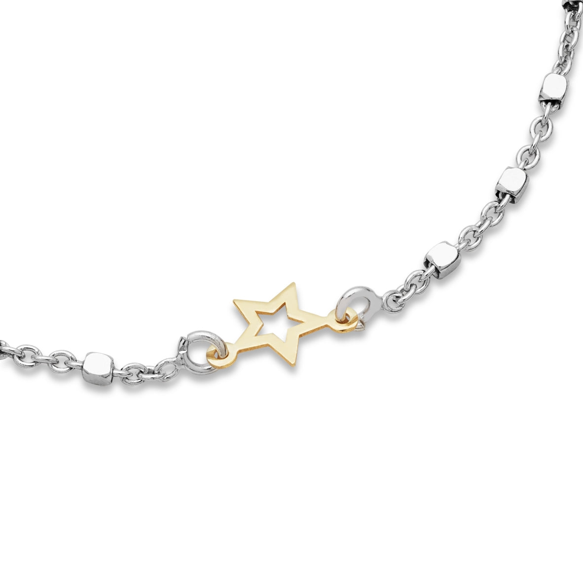 Argento Silver Two Tone Star Bracelet
