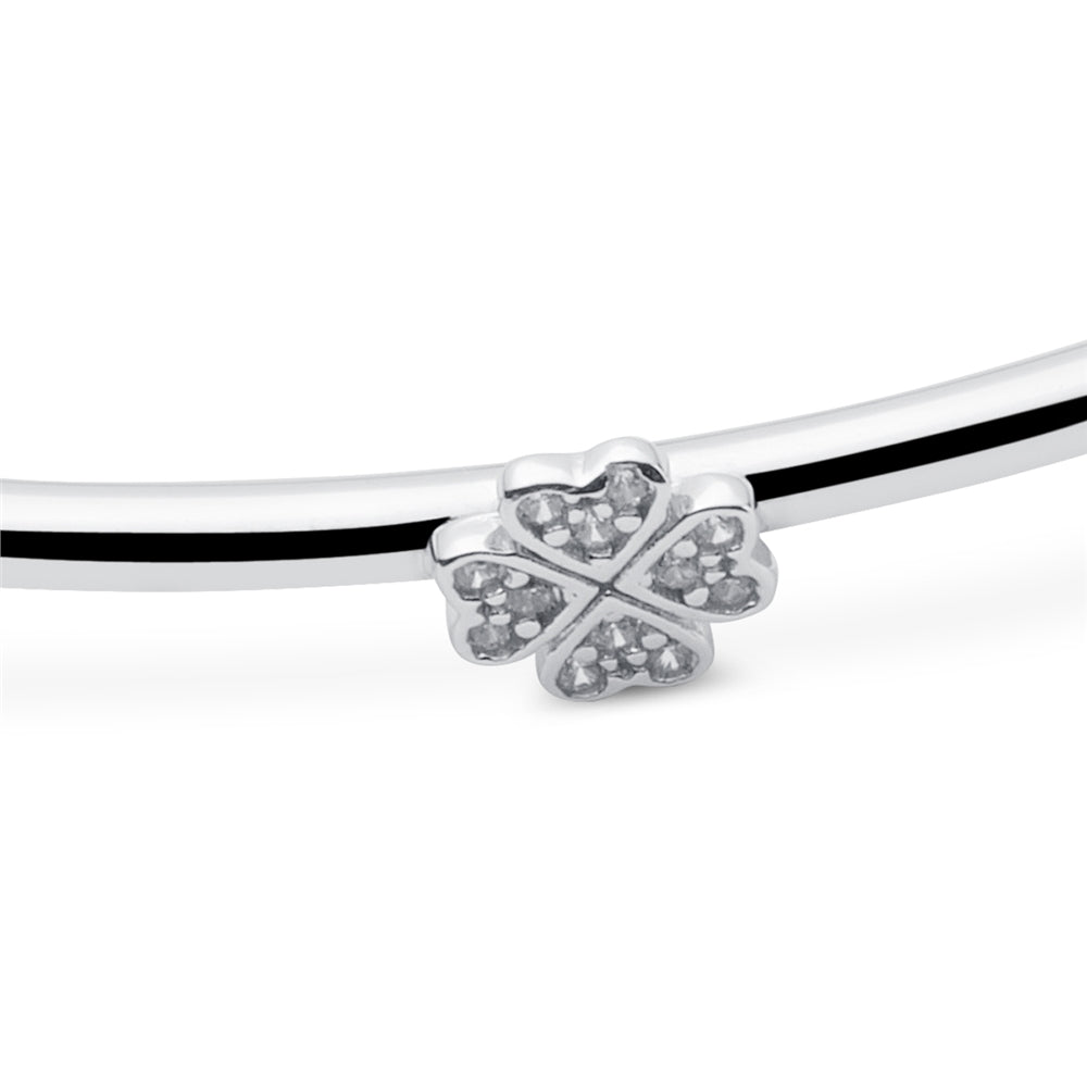 Argento Silver Pavé Clover Bangle
