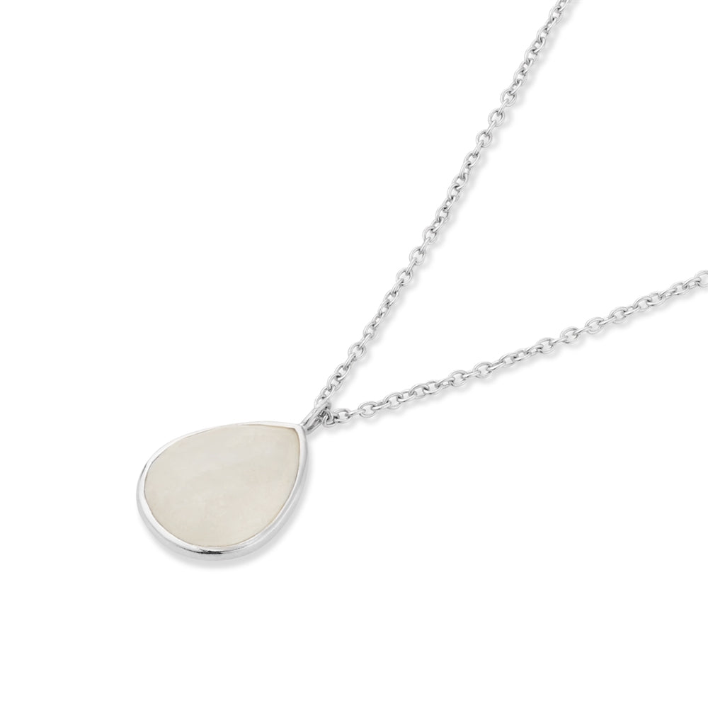 Argento Silver Pear Drop Gemstone Necklace