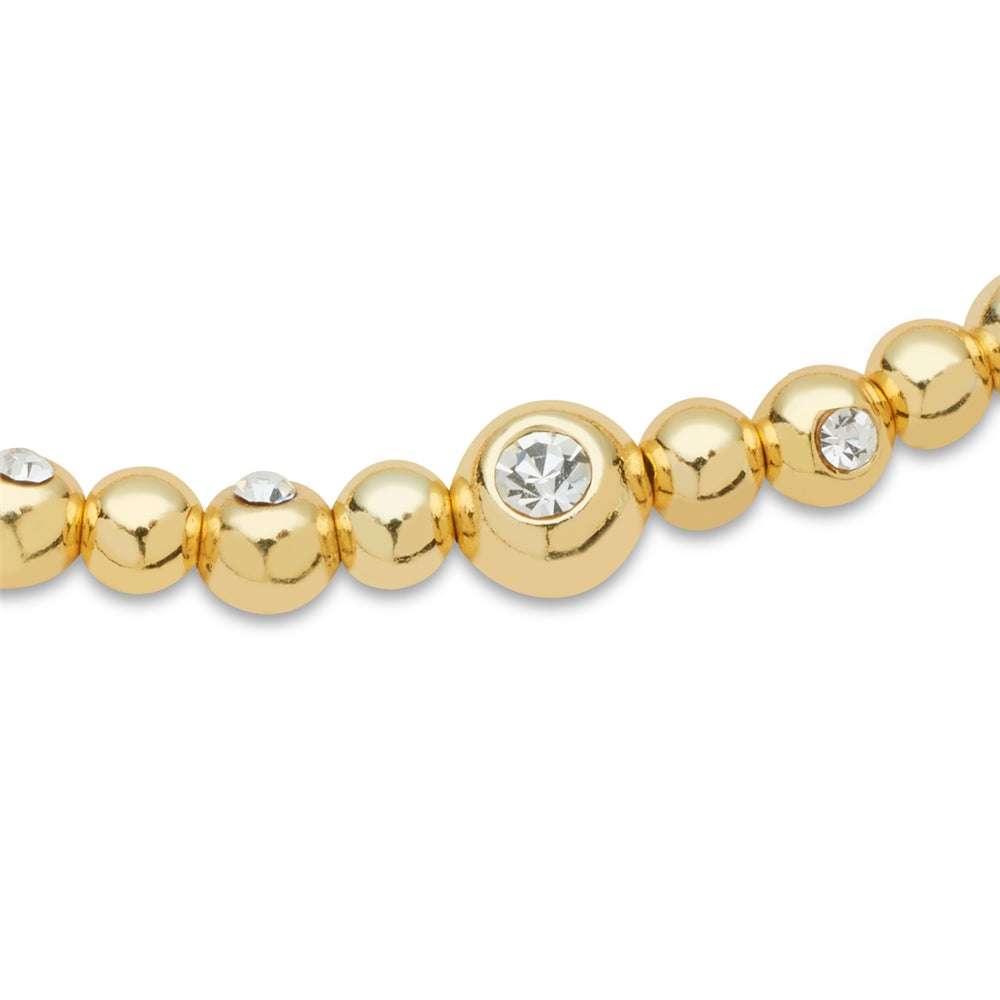 August Woods Gold Crystal Beaded Stretch Bracelet