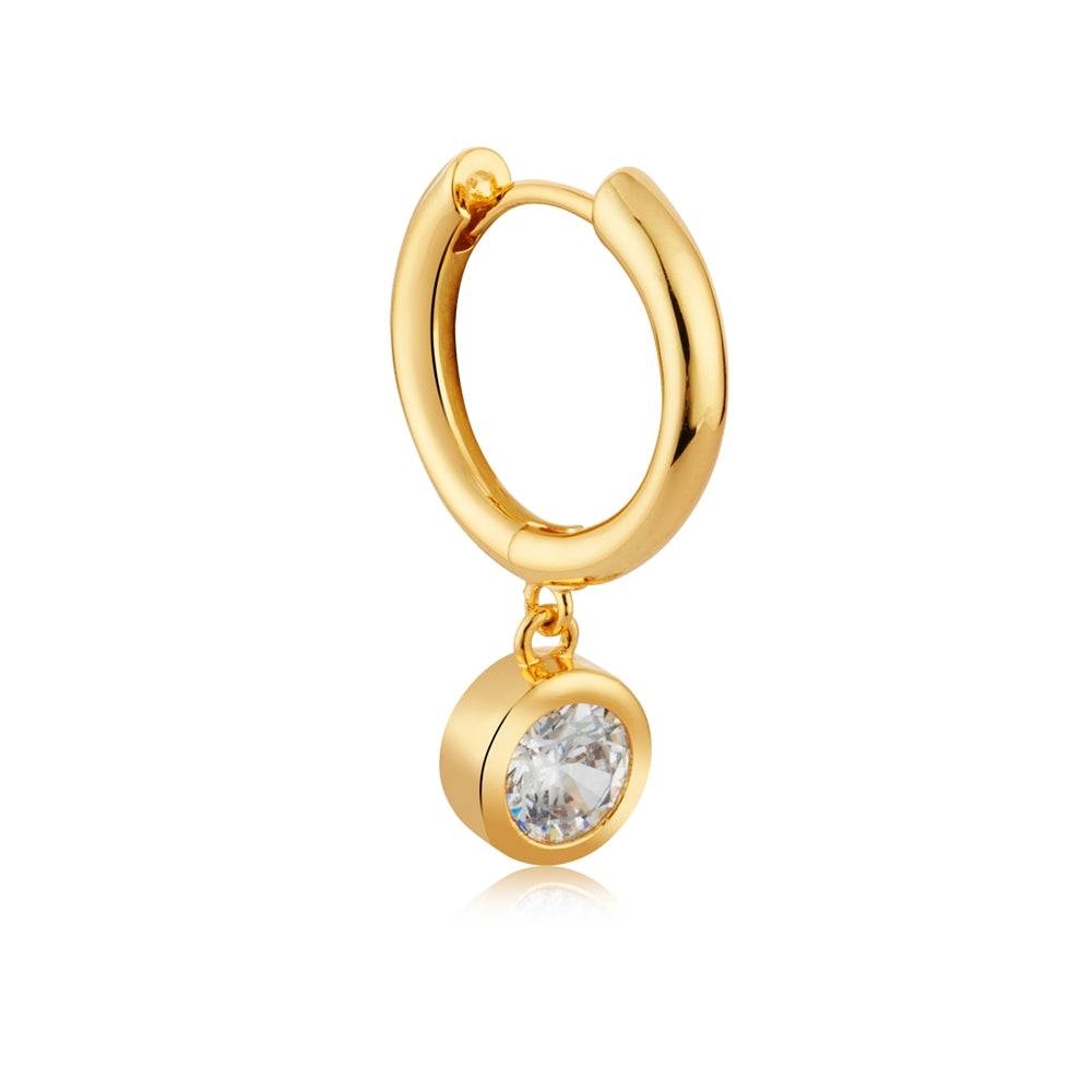 August Woods Gold Crystal Bezel Hoop Earrings