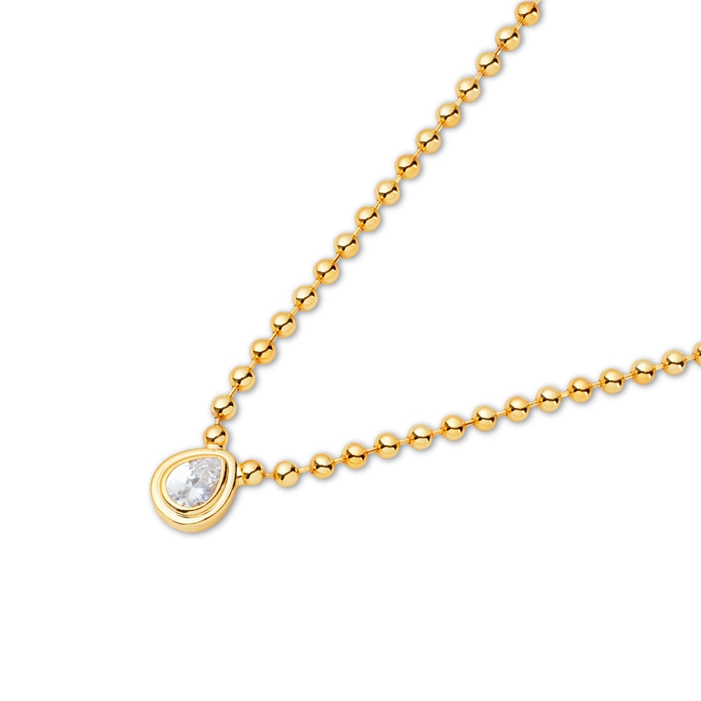 August Woods Gold Crystal Teardrop Beaded Necklace