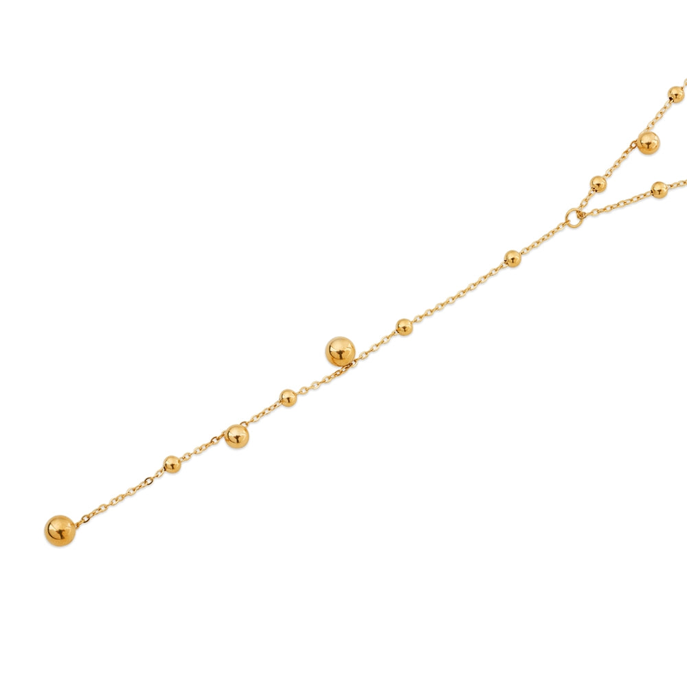 August Woods Gold Beaded Y Chain Statement Necklace