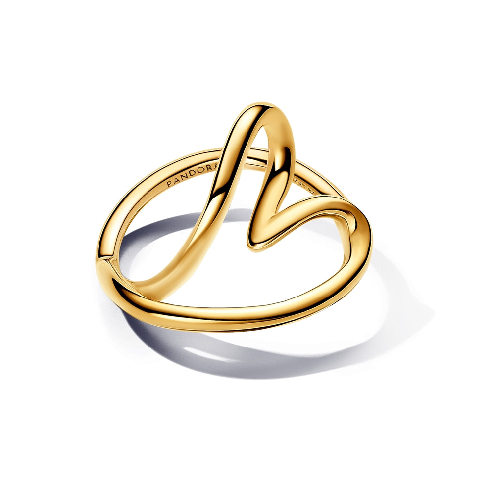 Pandora Gold Organically Shaped Heart Ring