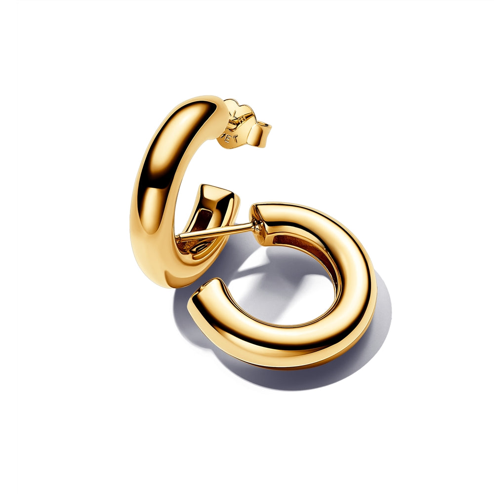 Pandora Gold Round Open Hoop Earrings