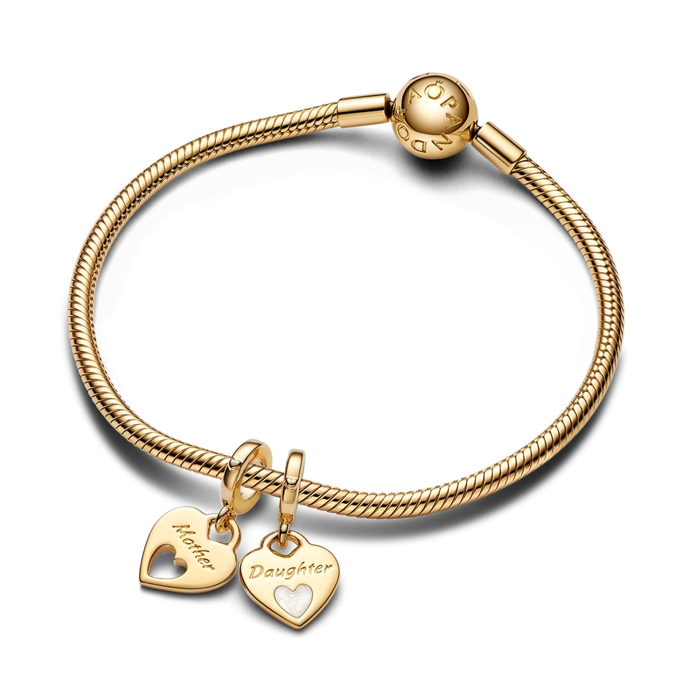 Pandora Mother and Daughter Double Heart Split Dangle Charm