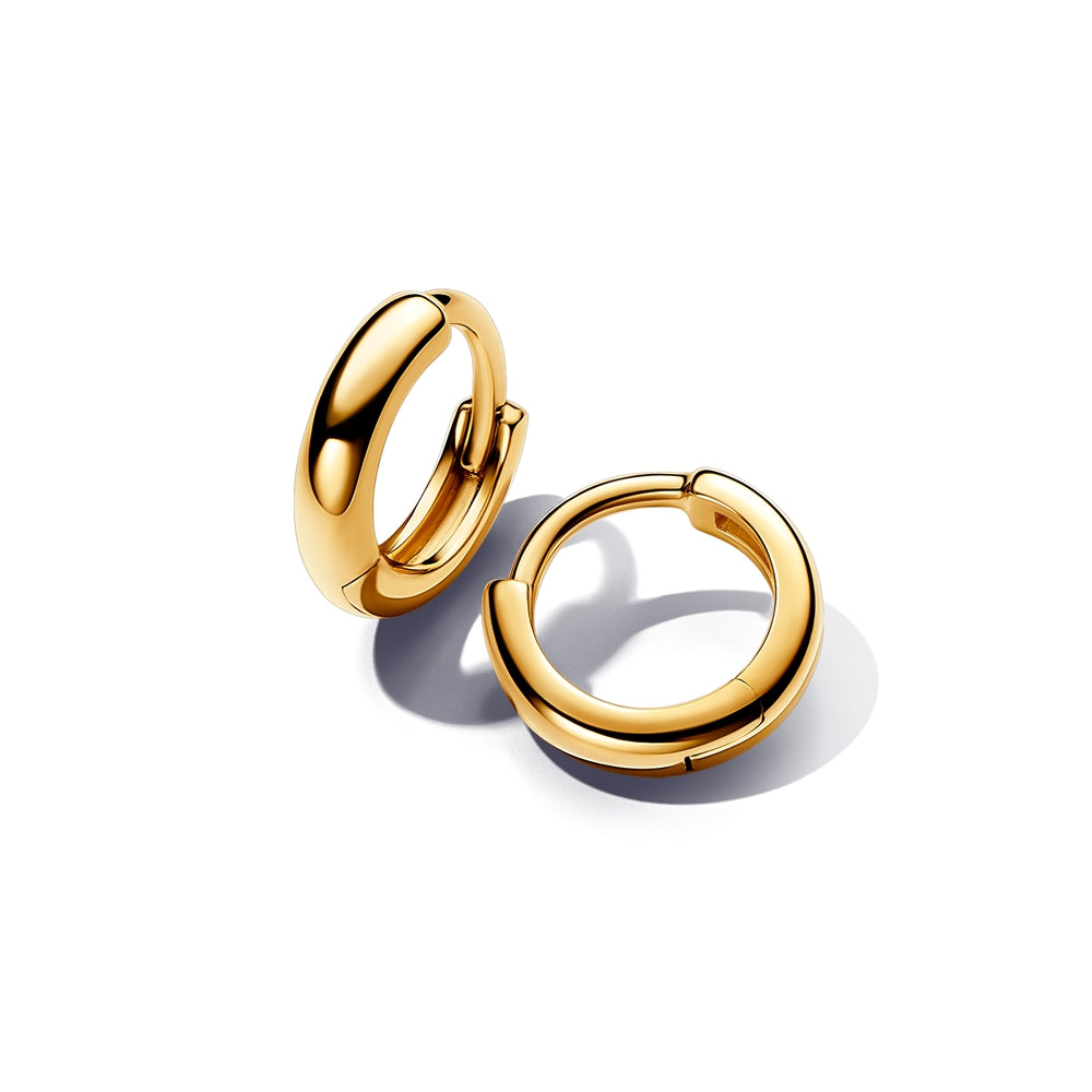Pandora Gold Round Huggie Hoop Earrings