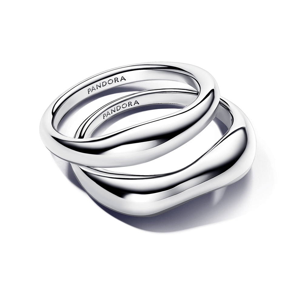 Pandora Silver Organically Shaped Stacking Rings