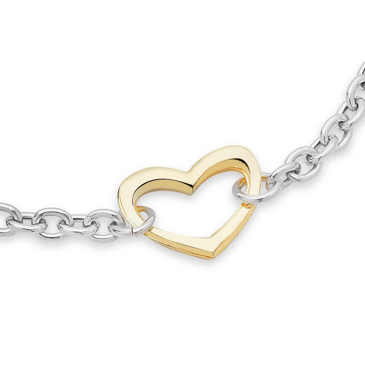 Argento Silver Two Tone Heart Bracelet