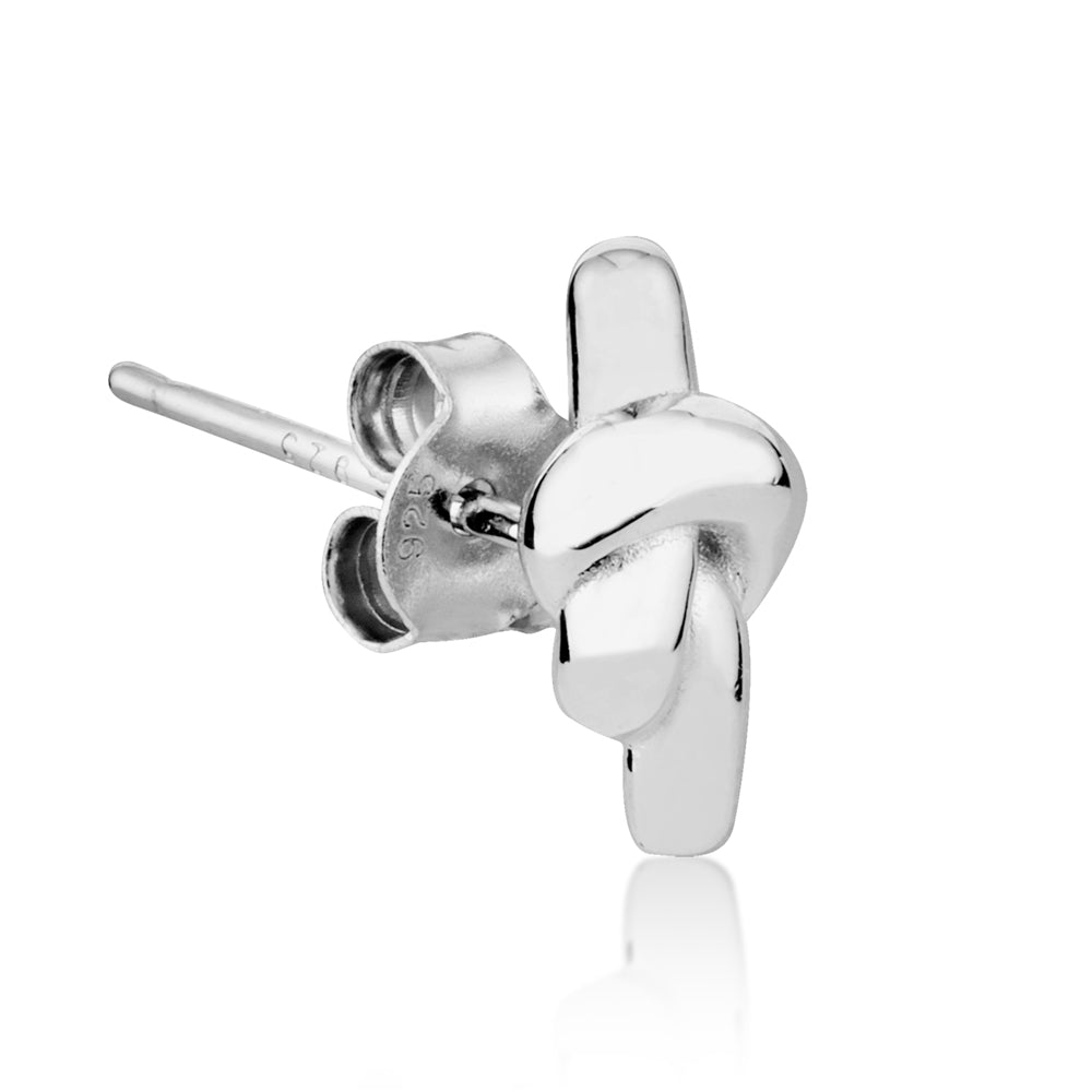 Argento Silver Classic Knot Stud Earrings