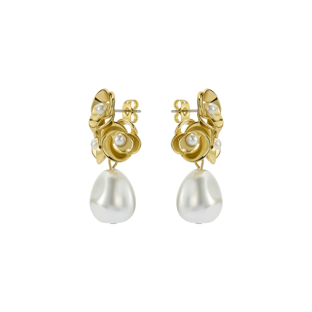 Ted Baker Gold Florelle Pearl Flower Drop Earrings