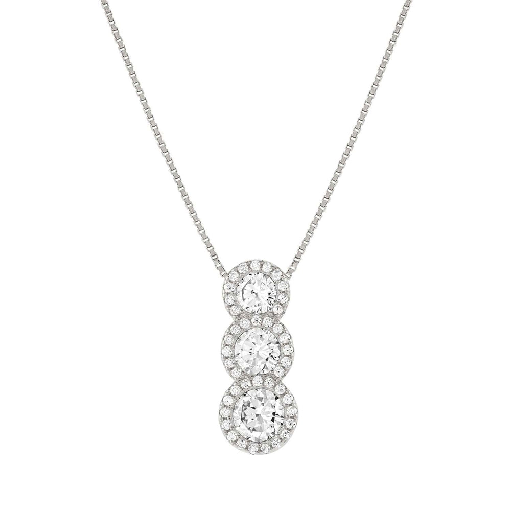 Nomination Seidivina Silver Triple White Halo Necklace