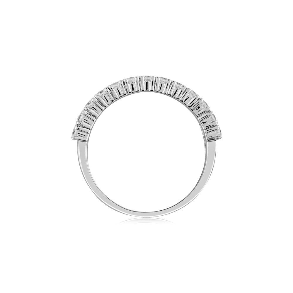 Argento Silver Double Crystal Band Ring