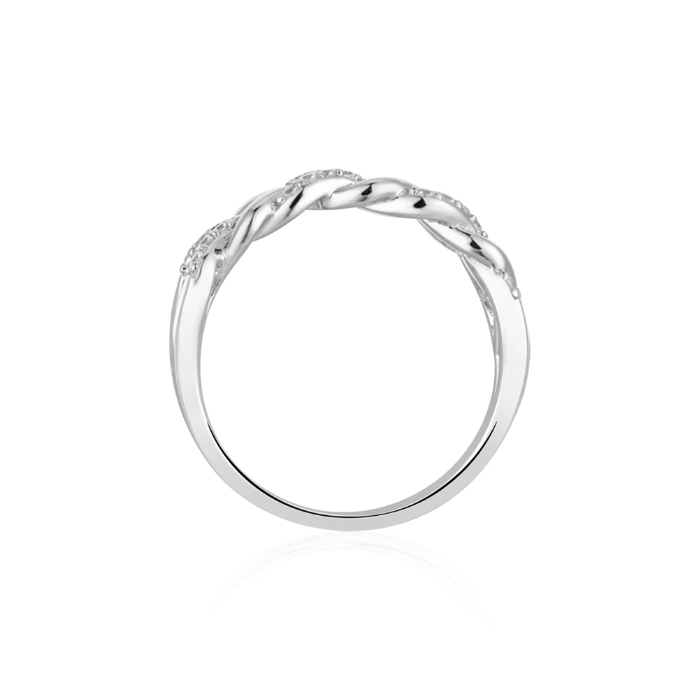 Argento Silver Pavé Chunky Chain Ring