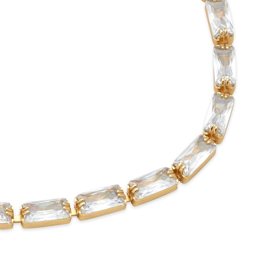August Woods Gold Clear Crystal Tennis Bracelet