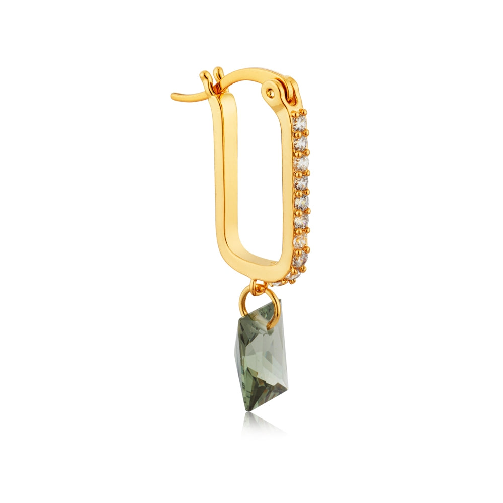 August Woods Gold Tourmaline Crystal Hoop Earring
