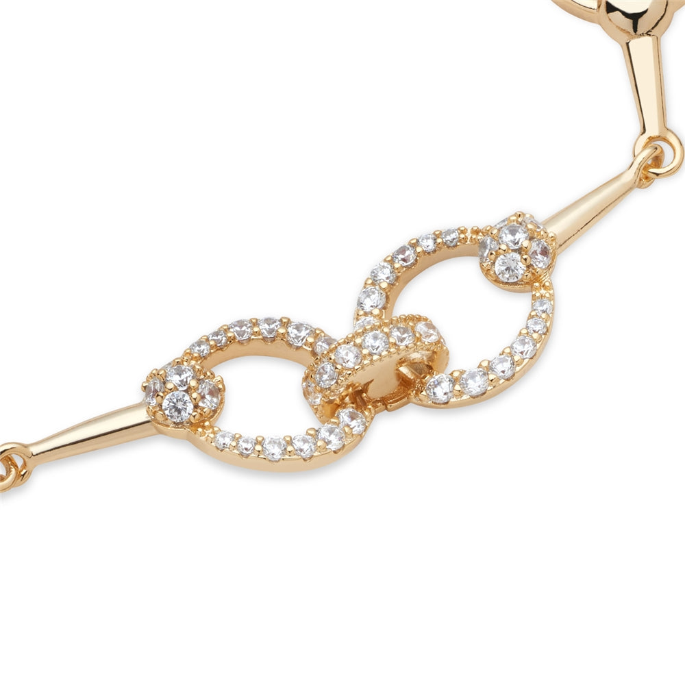 August Woods Gold Circle Crystal Link Bracelet