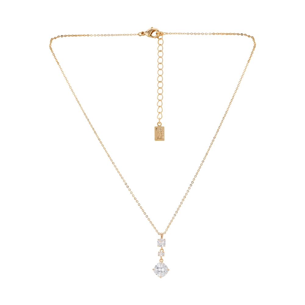 August Woods Gold Solitaire Drop Necklace