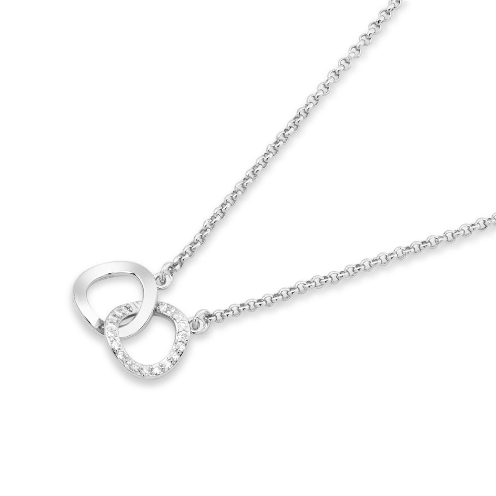 August Woods Silver Intertwined Circle Link Necklace